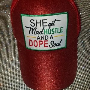 She Got Mad Hustle...Glitter, ponytail hat